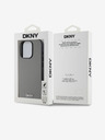 DKNY PU Leather Silver Metal Logo Magsafe заден капак за iPhone 15 Pro Grey DKNY