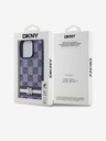 DKNY Заден капак от PU кожа с кариран десен и райе за iPhone 15 Pro Max Blue DKNY
