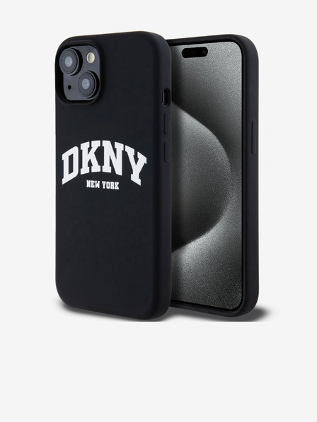 DKNY Заден капак MagSafe с логото на арката за iPhone 15 Black DKNY