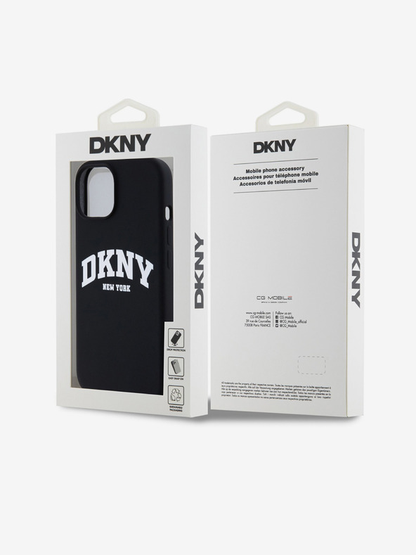 DKNY Заден капак MagSafe с логото на арката за iPhone 15 Black DKNY