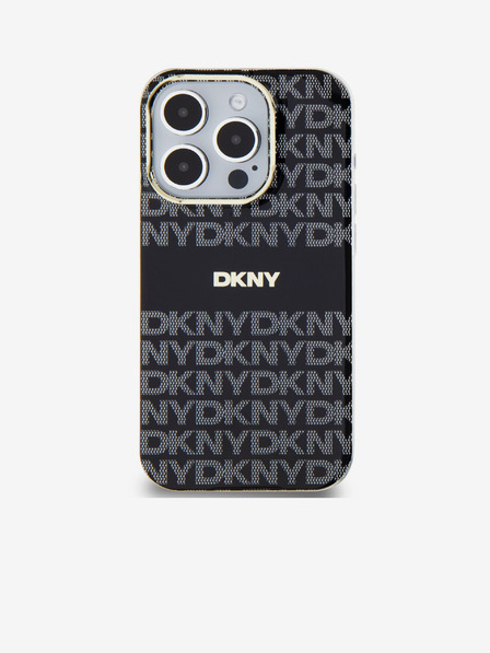 DKNY PC/TPU Repeat Pattern Tonal Stripe Magsafe Back Cover за iPhone 15 Pro Black DKNY