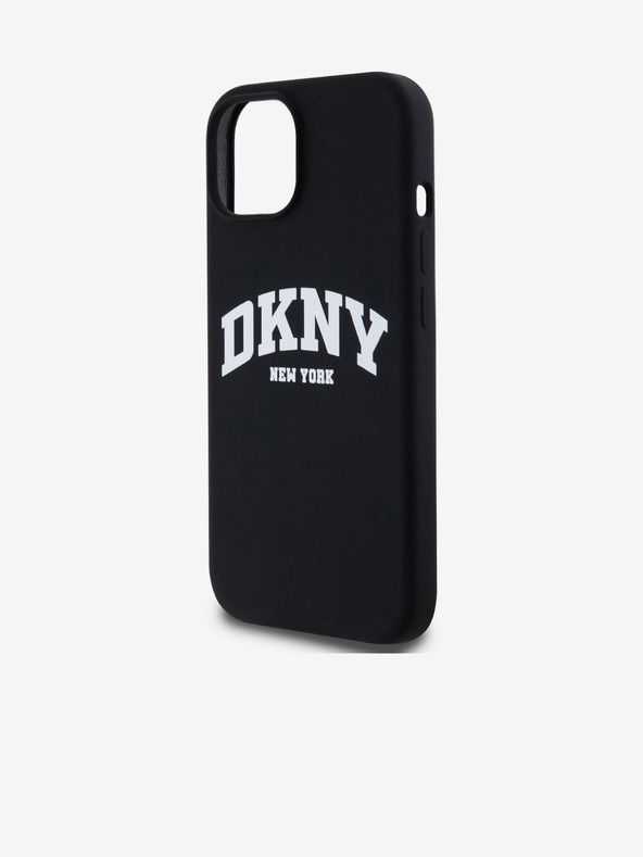 DKNY Течен силикон с лого на арката MagSafe за iPhone 13 черен DKNY