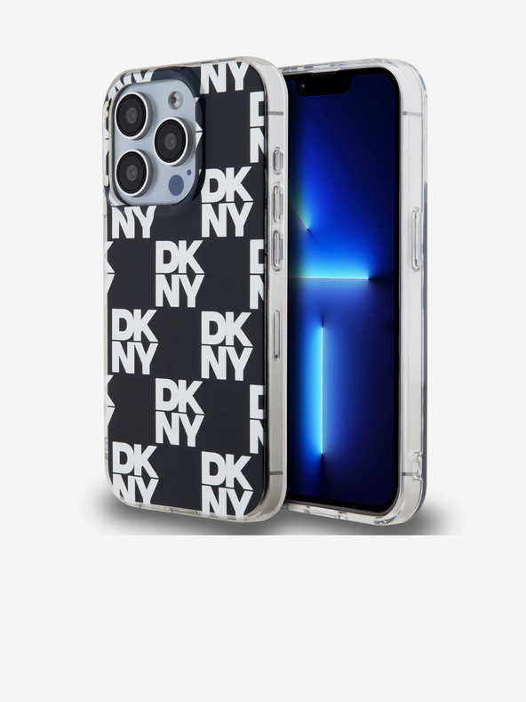 DKNY PC/TPU кариран модел заден капак за iPhone 15 Pro черен DKNY