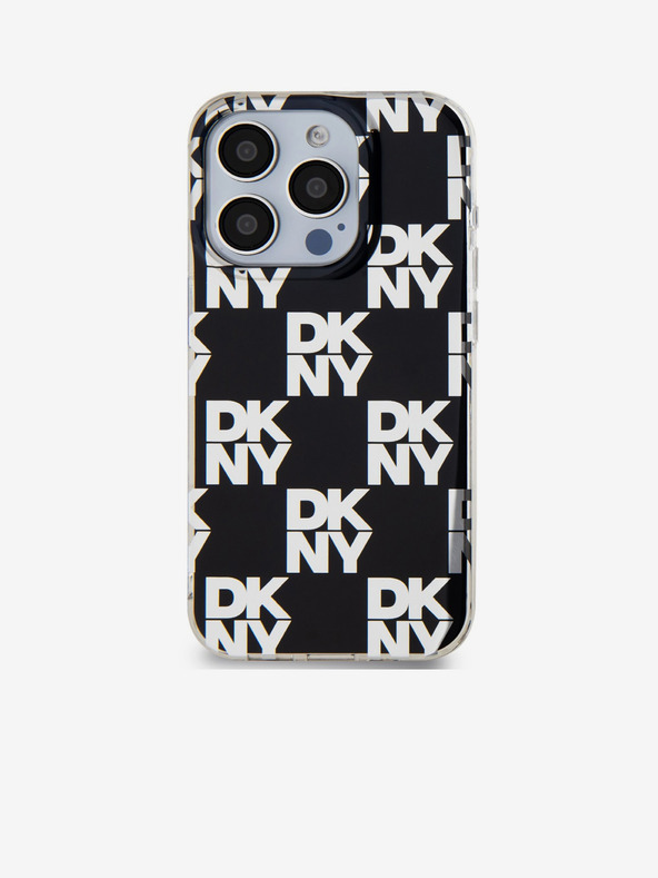 DKNY PC/TPU кариран модел заден капак за iPhone 15 Pro черен DKNY