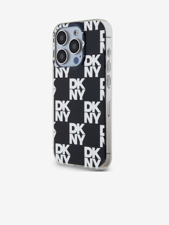 DKNY PC/TPU кариран модел заден капак за iPhone 15 Pro черен DKNY