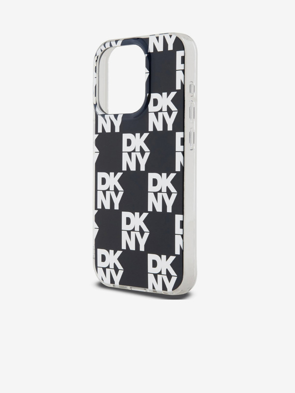 DKNY PC/TPU кариран модел заден капак за iPhone 15 Pro черен DKNY