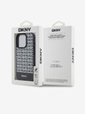 DKNY PU Кожа Повтарящ се модел на дъното Stripe MagSafe заден капак за iPhone 13 Pro Max Black DKNY