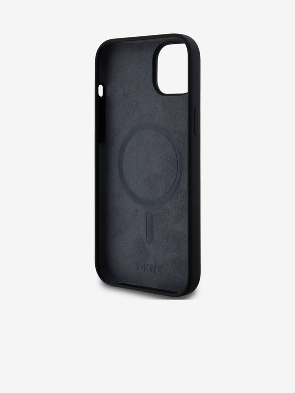 DKNY Заден капак MagSafe с логото на арката за iPhone 15 Plus Black DKNY