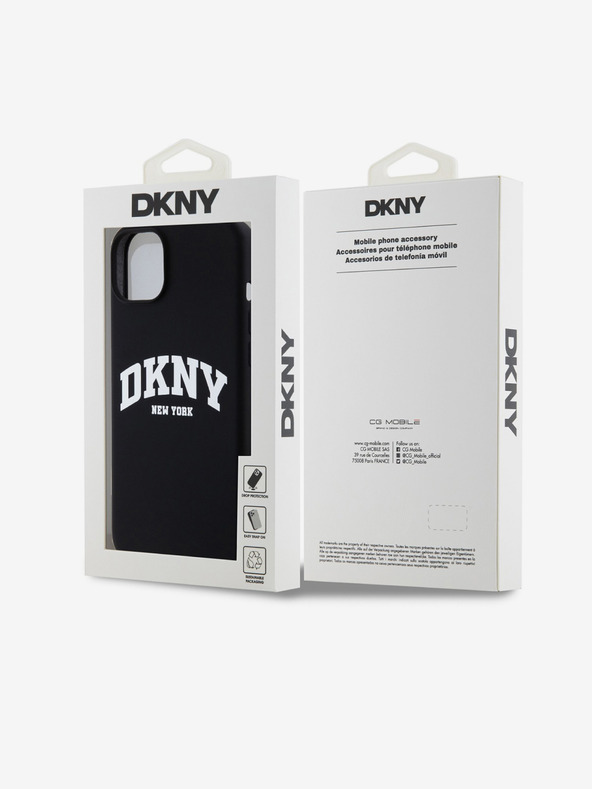 DKNY Заден капак MagSafe с логото на арката за iPhone 15 Plus Black DKNY