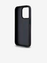 DKNY PU Кожен кариран капак с шарка и райе за iPhone 13 Pro Max Black DKNY