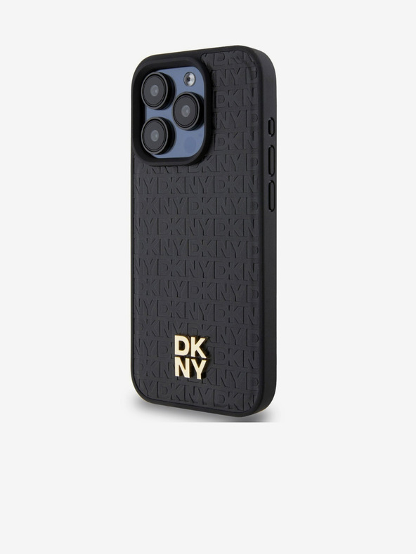DKNY PU кожа с повтарящ се модел Stack Logo Magsafe заден капак за iPhone 14 Pro Max Black DKNY