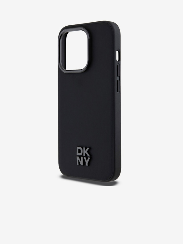 DKNY PU Кожен заден капак Magsafe с лого на стека за iPhone 15 Pro Black DKNY