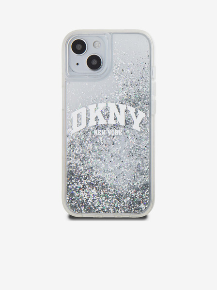 DKNY Заден капак с логото на течен блясък за iPhone 15 Прозрачен DKNY