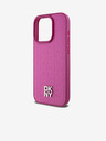 DKNY PU Кожа с повтарящ се десен Stack Logo Magsafe заден капак за iPhone 15 Pro Pink DKNY