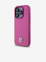 DKNY PU Кожа с повтарящ се десен Stack Logo Magsafe заден капак за iPhone 15 Pro Pink DKNY