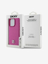 DKNY PU Кожа с повтарящ се десен Stack Logo Magsafe заден капак за iPhone 15 Pro Pink DKNY