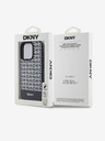 DKNY PU кожа Повтарящ се модел на дъното Stripe MagSafe заден капак за iPhone 15 Pro Black DKNY