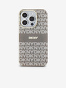 DKNY PC/TPU Повтарящ се модел с тонални ивици Magsafe заден капак за iPhone 15 Pro Beige DKNY