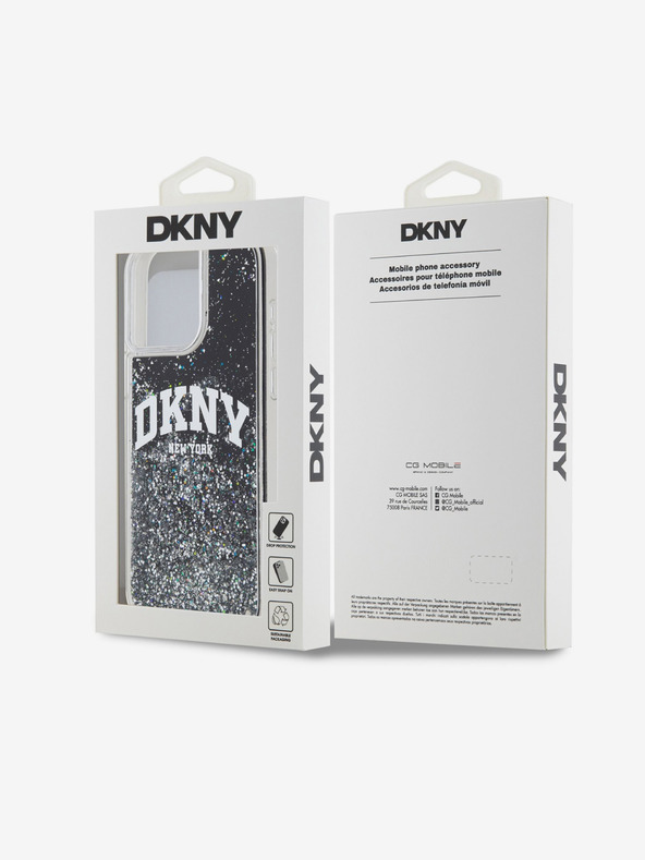 DKNY Течен блестящ заден капак с логото на арката за iPhone 13 Pro черен DKNY