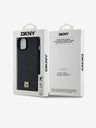 DKNY PU кожа с повтарящ се модел Stack Logo Magsafe заден капак за iPhone 15 Plus черен DKNY