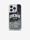 DKNY Заден капак с течен блясък с логото на арката за iPhone 15 Pro Black DKNY