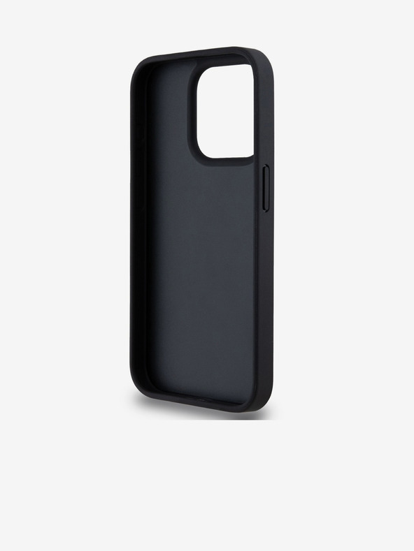 DKNY Заден капак от PU кожа с карирана шарка и райе за iPhone 15 Pro Max Black DKNY