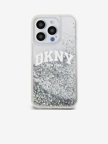 DKNY Заден капак с логото на течен блясък за iPhone 15 Pro прозрачен DKNY