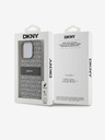 DKNY Заден капак от PU кожа с повтарящ се десен с тонове ивици за iPhone 15 Pro Beige DKNY
