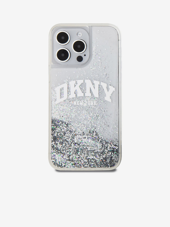 DKNY Заден капак с логото на арката за iPhone 15 Pro Max Transparent DKNY с течен блясък