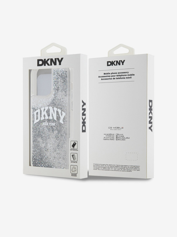 DKNY Заден капак с логото на арката за iPhone 15 Pro Max Transparent DKNY с течен блясък