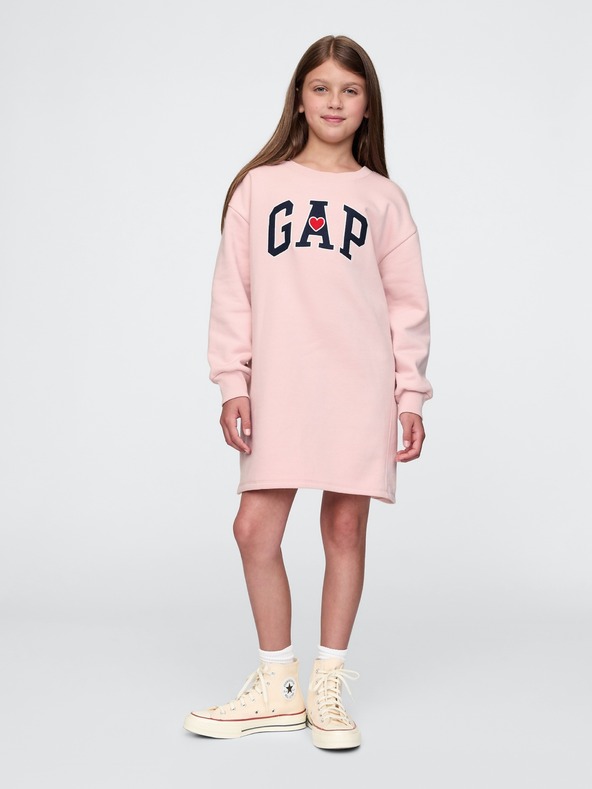 GAP Детска суитшъртена oversize рокля с лого GAP