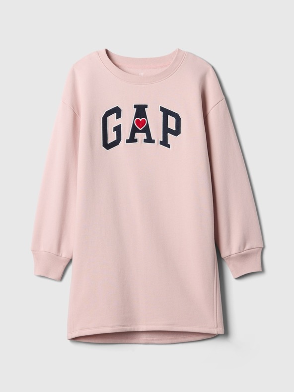 GAP Детска суитшъртена oversize рокля с лого GAP