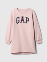 GAP Детска суитшъртена oversize рокля с лого GAP