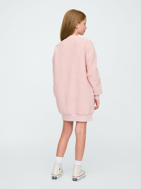 GAP Бебешки овърсайз суитшърт с шерпа и лого GAP