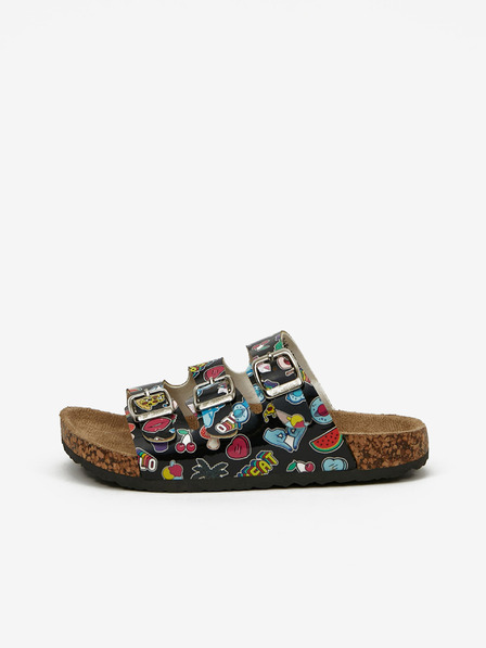 Lee Cooper Черни момичешки чехли с шарка Lee Cooper