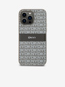 DKNY PU Leather Repeat Pattern Tonal Stripe Back Cover за iPhone 15 Pro Max Beige DKNY