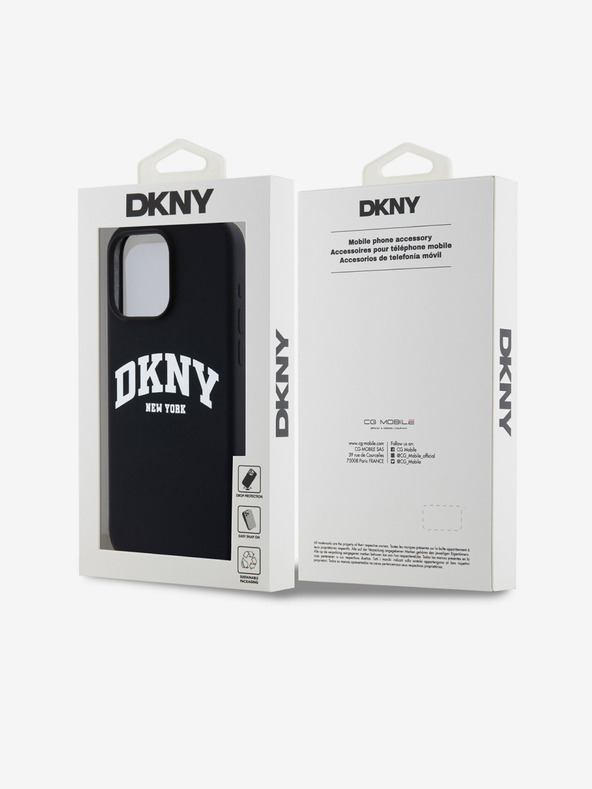 DKNY Течен силиконов капак с арковидно лого MagSafe за iPhone 12/12 Pro Black DKNY