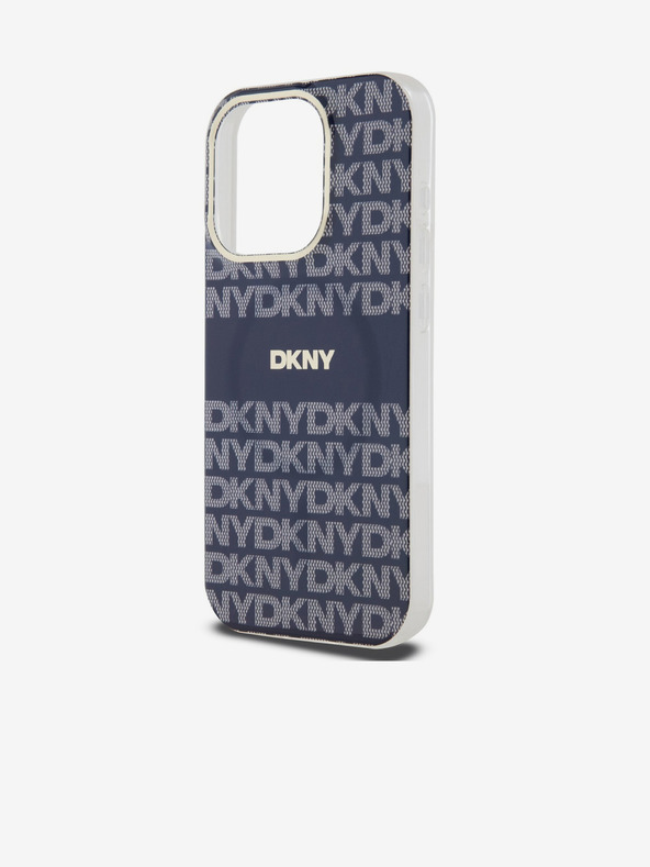 DKNY PC/TPU Повтарящ се модел с тонални ивици Magsafe заден капак за iPhone 15 Pro Blue DKNY