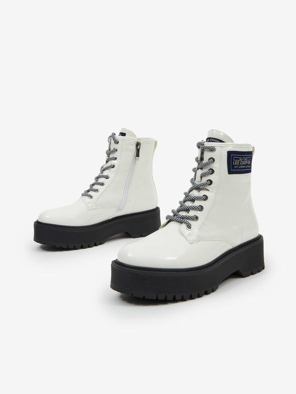 Lee Cooper Бели дамски ankle обувки на платформа Lee Cooper