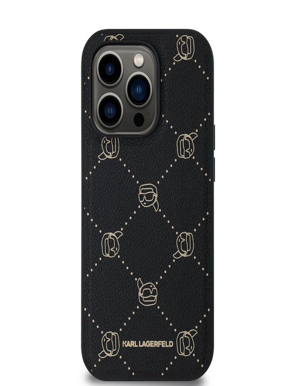 Karl Lagerfeld Полиуретанов Karl Heads Pattern Magsafe Back Cover за iPhone 14 Pro Max Black Karl Lagerfeld