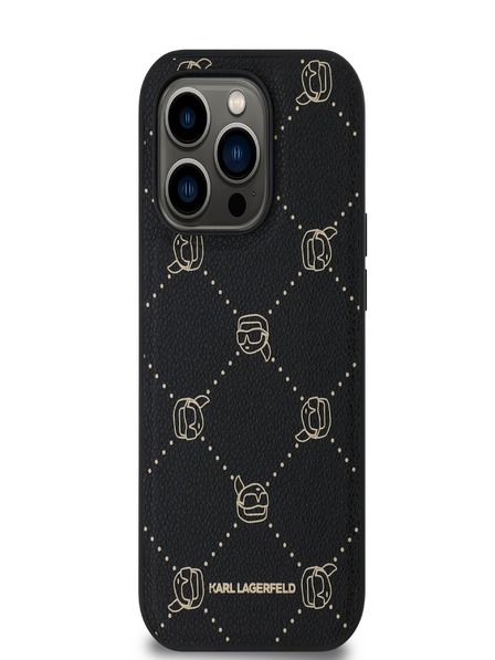 Karl Lagerfeld Полиуретанов Karl Heads Pattern Magsafe Back Cover за iPhone 14 Pro Max Black Karl Lagerfeld