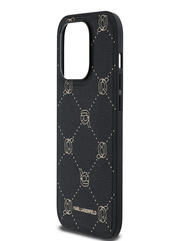 Karl Lagerfeld Полиуретанов Karl Heads Pattern Magsafe Back Cover за iPhone 14 Pro Max Black Karl Lagerfeld