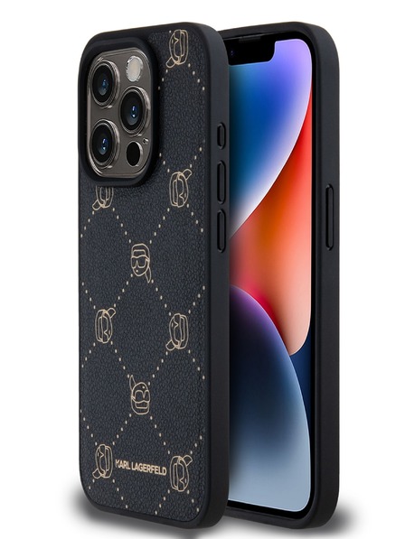 Karl Lagerfeld PU Karl Heads Pattern Magsafe Back Cover за iPhone 15 Pro Max Black Karl Lagerfeld