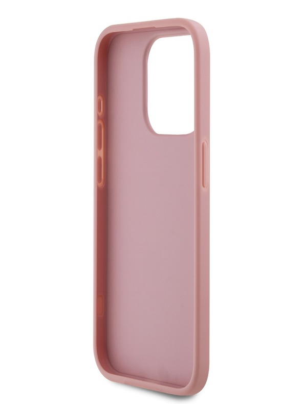 Karl Lagerfeld Набръчкан заден капак с логото на PU Signature за iPhone 15 Pro Pink Karl Lagerfeld