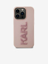 Karl Lagerfeld 3D каучук с блестящо лого Karl Заден капак за iPhone 15 Pro Max Pink Karl Lagerfeld