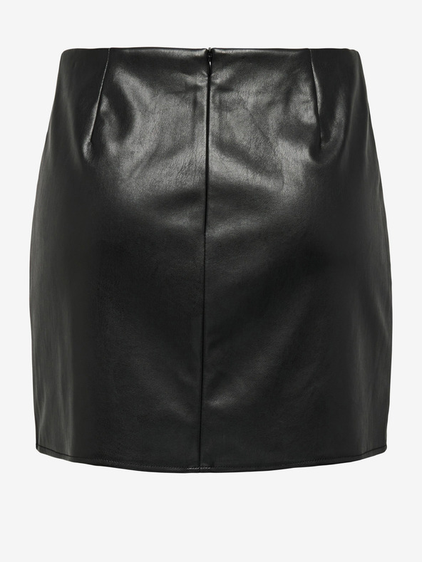 ONLY Черна дамска мини пола от изкуствена кожа ONLY Leni