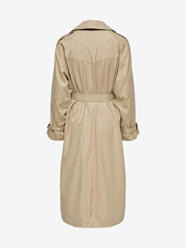 ONLY Бежово палто със свободна кройка и вратовръзка САМО Chloe