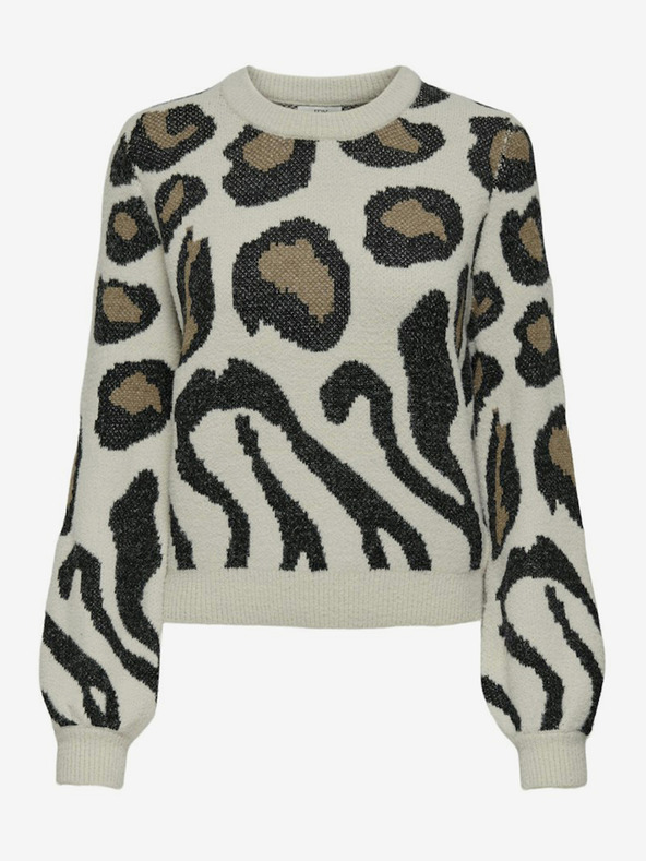 Jacqueline de Yong Бежов дамски пуловер с шарка JDY Lorraine