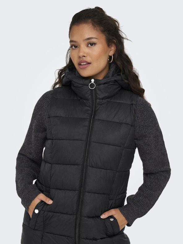 Jacqueline de Yong Черна дамска ватирана жилетка JDY Zulu