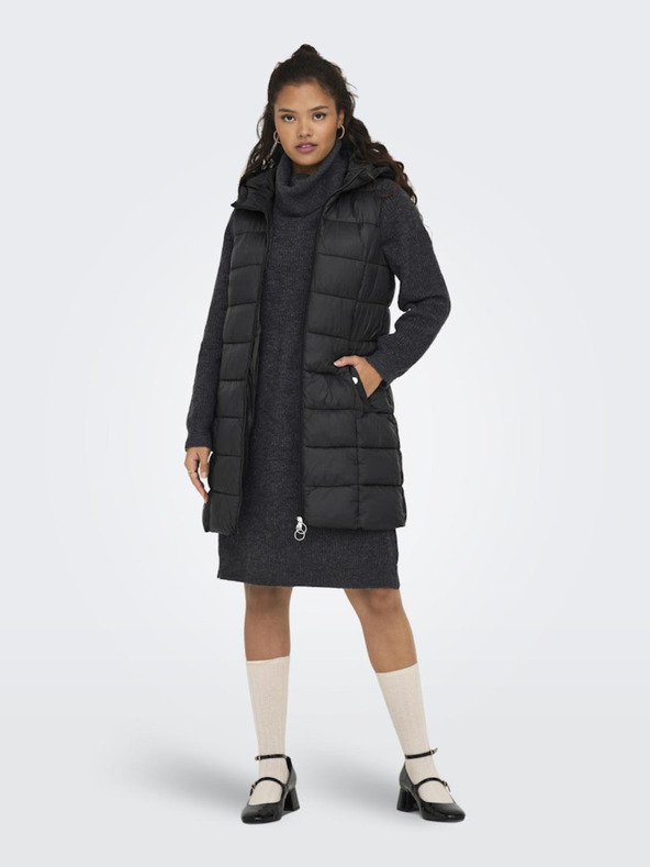 Jacqueline de Yong Черна дамска ватирана жилетка JDY Zulu